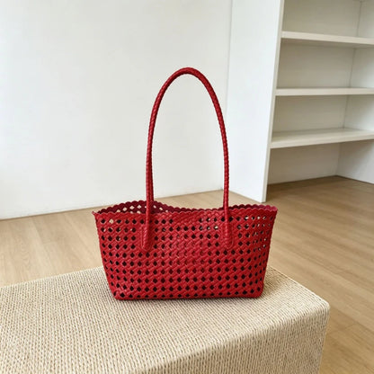 Hollow Woven Basket Shoulder Bag – Large Boho Vacation Tote