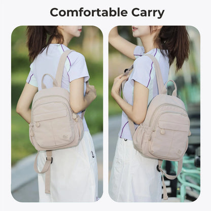 Mini Nylon Backpack for Women – Multi-Pocket Travel & Daily Bag