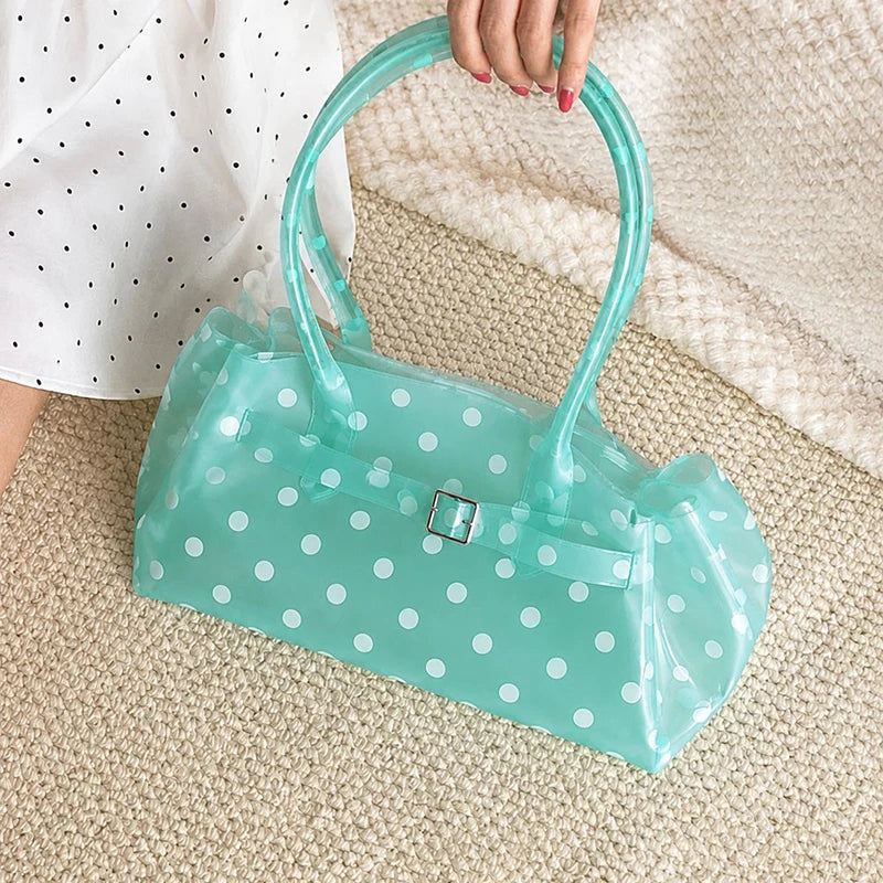 Polka Dot Jelly Shoulder Bag – Clear PVC Women's Handbag