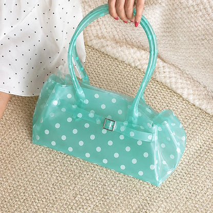 Polka Dot Jelly Shoulder Bag – Clear PVC Women's Handbag