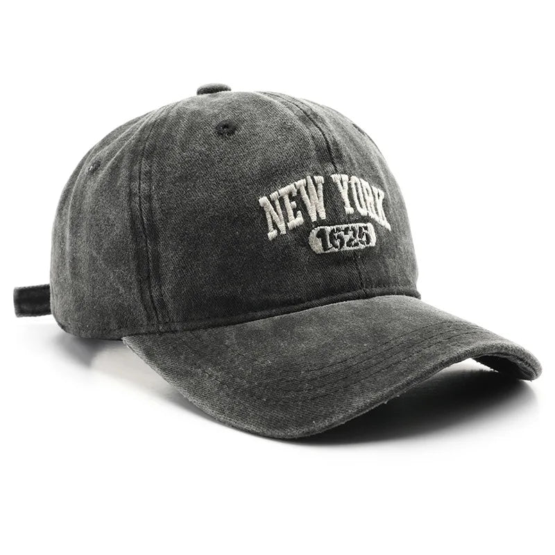 New York 1625 Vintage Washed Baseball Cap – Unisex Retro Snapback Hat