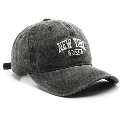 New York 1625 Vintage Washed Baseball Cap – Unisex Retro Snapback Hat
