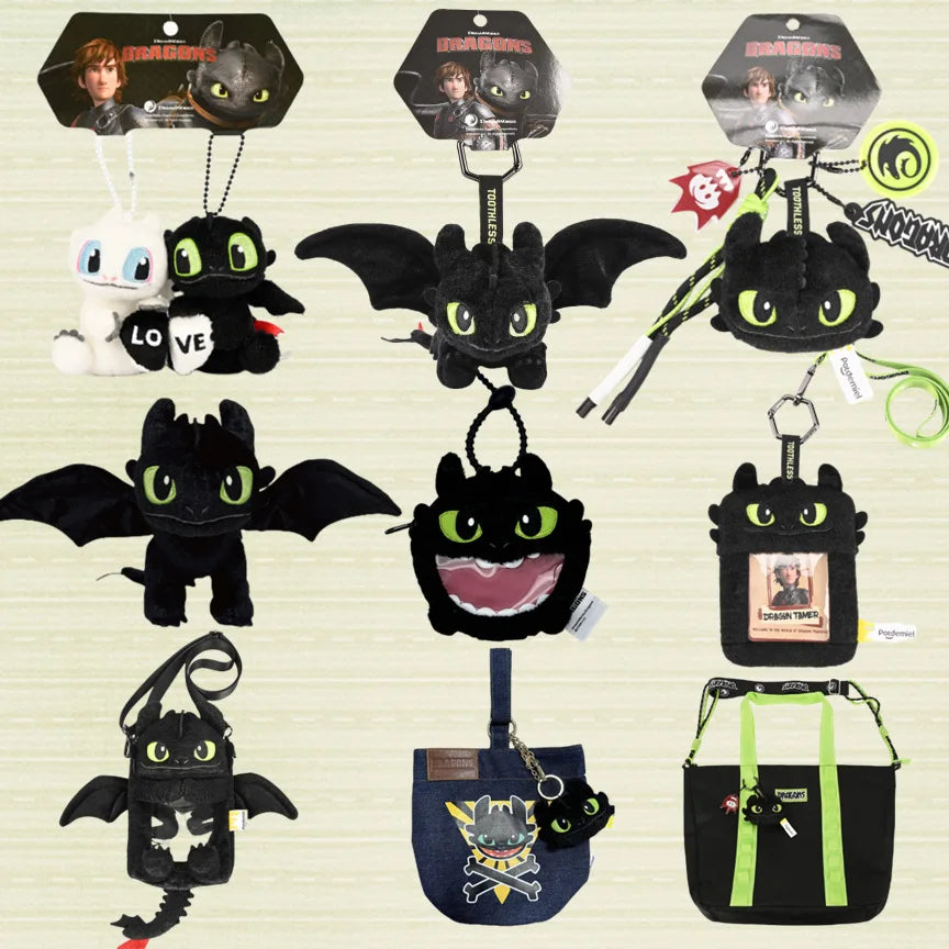 Toothless Plush Keychain & Denim Tote Bag – How to Train Your Dragon Gift