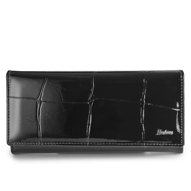 Stone Pattern Genuine Leather Long Wallet for Women