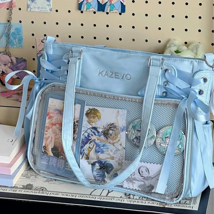 College Style Ribbon Crossbody Bag Large Capacity Class Books Bow Jk Shoulder Ita Bag Handbag