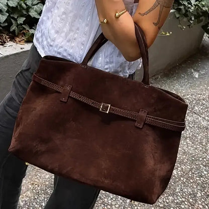 Women's Suede Shoulder Bag – Versatile Crossbody Tote