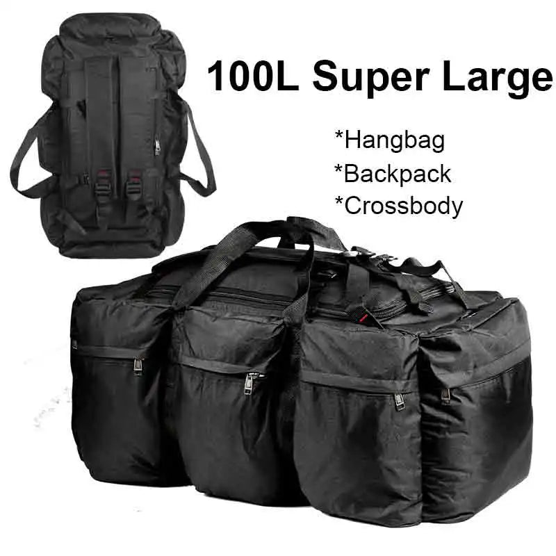 Tactical Duffel Backpack 100L – Military Camping & Travel Bag