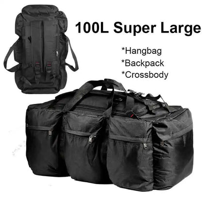 Tactical Duffel Backpack 100L – Military Camping & Travel Bag