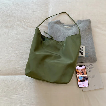 Large Capacity Nylon Shoulder Bag – Women's Lightweight Casual Tote