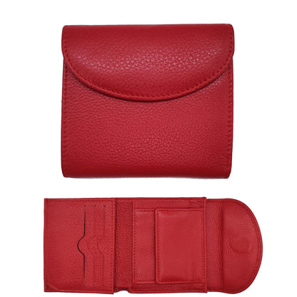 Women's Genuine Leather Short Wallet – Flap Closure with Card Holders