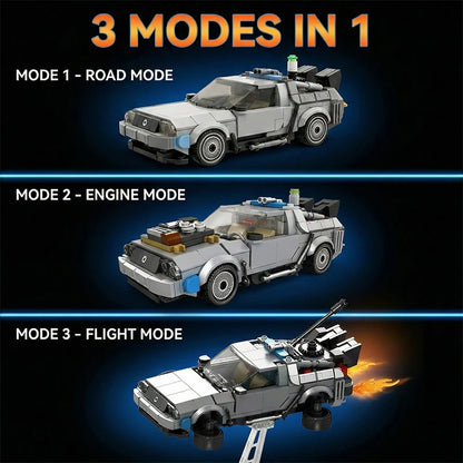 DeLorean Time Machine MOC Building Blocks – 3-Mode Car Set