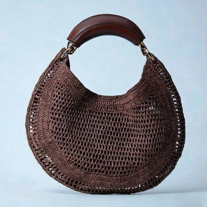 Woven Crescent Handbag – Hollow Design Women's Underarm Bag