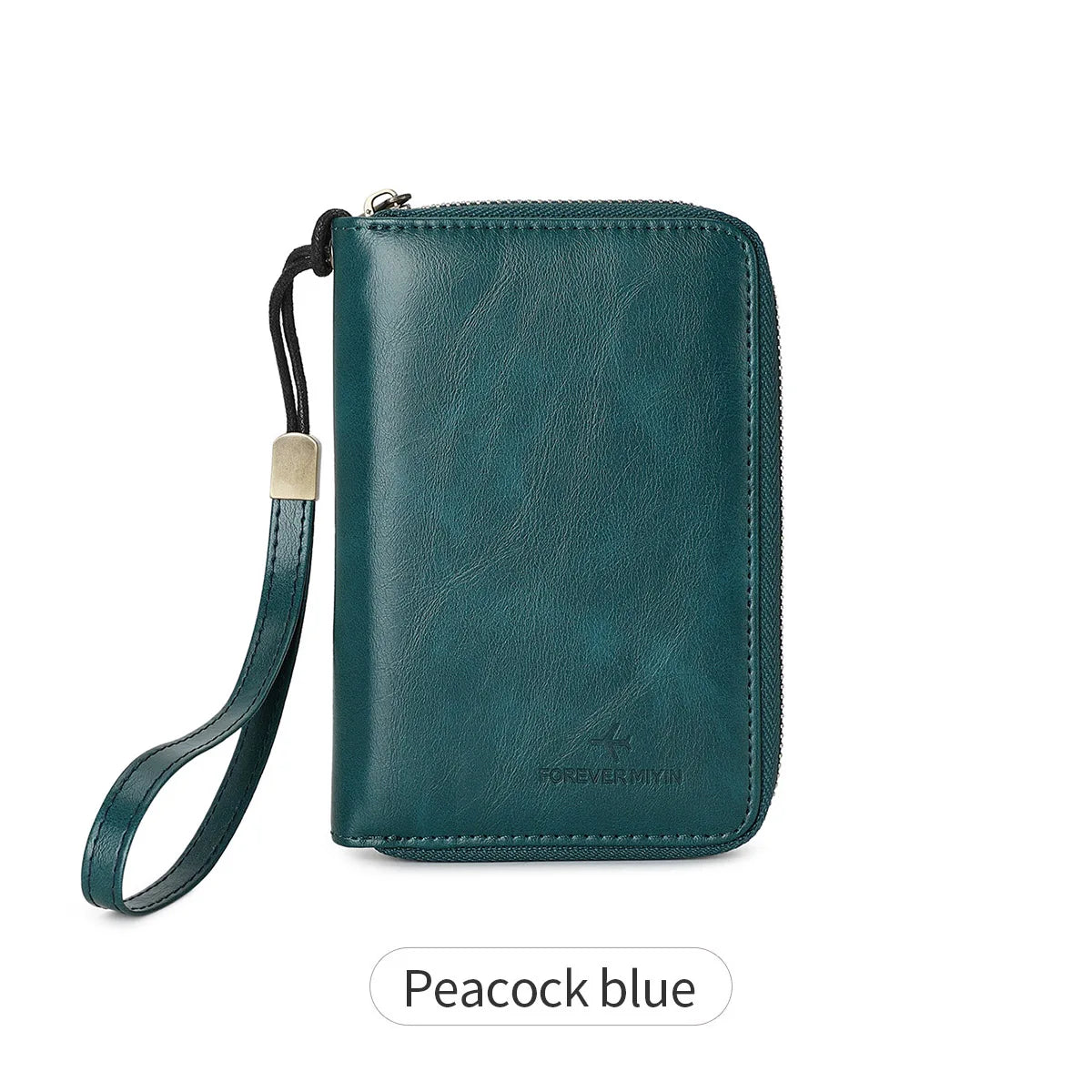 RFID Blocking Passport Wallet – PU Leather Zipper Travel Card Holder with ID Window