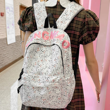 Star Print Letter Backpack – Cute School Bag for Women & Girls