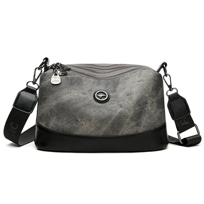 3-Layer Crossbody Bag for Women – Soft PU Leather Shoulder Bag