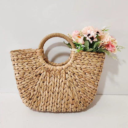 Handwoven Straw Beach Bag – Bohemian Wicker Tote for Women