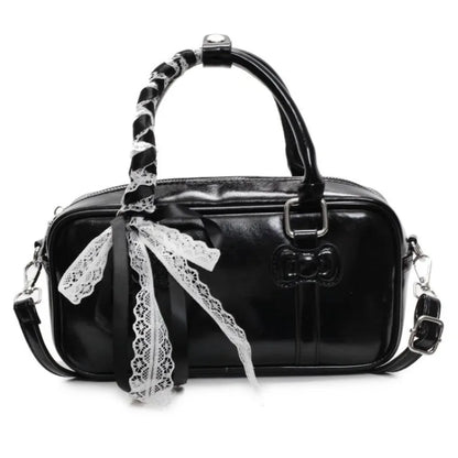 Y2K Bowling Bag – PU Leather Shoulder & Crossbody Handbag