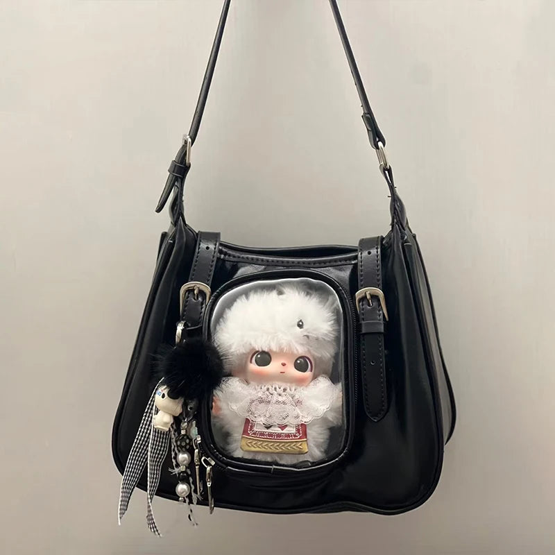 Cute Ita Shoulder Bag with Transparent Window – Idol Card Display Purse