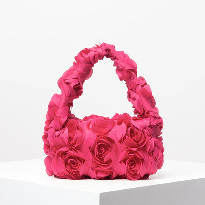 Wedding Party Dinner Bag Elegant Rose Handbag Sweet Cute Small Square Bag
