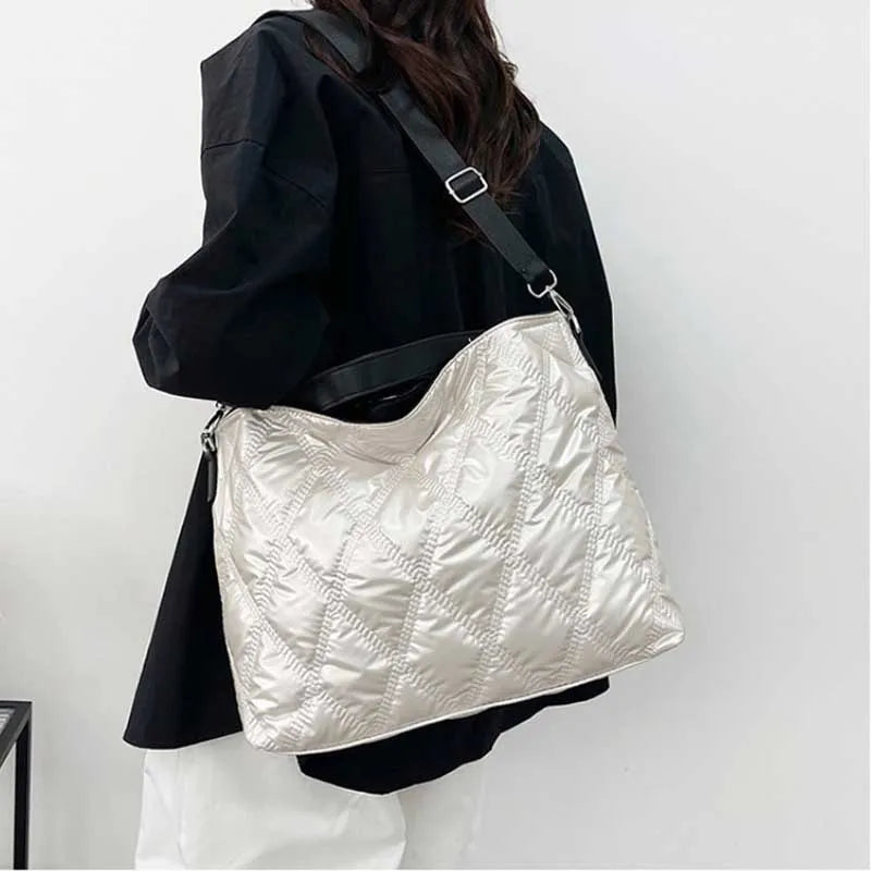 Diamond Quilted Large Capacity Crossbody Shoulder Bag