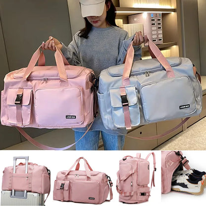 Women's Travel Duffle Bag – Multifunctional Gym & Weekender Backpack