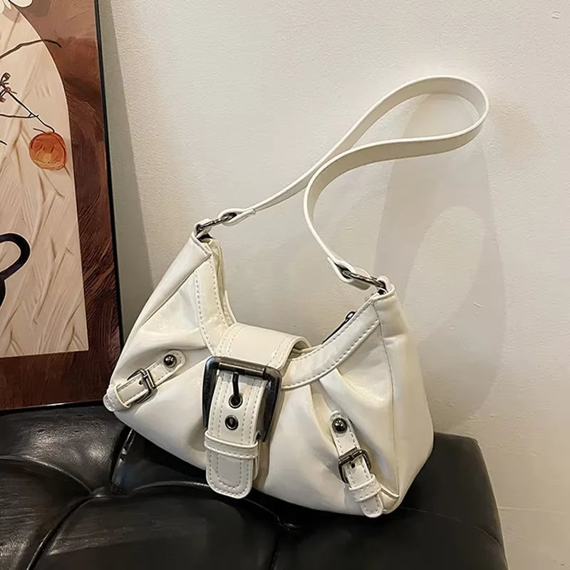 Y2K Pleated Hobo Shoulder Bag – Retro Maillard Style Clutch Handbag