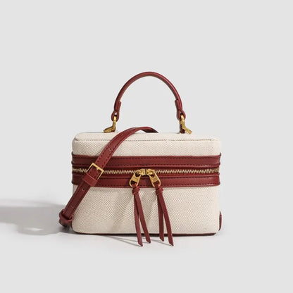 Mini Box Crossbody Bag – Designer Canvas Chain Shoulder Purse for Women