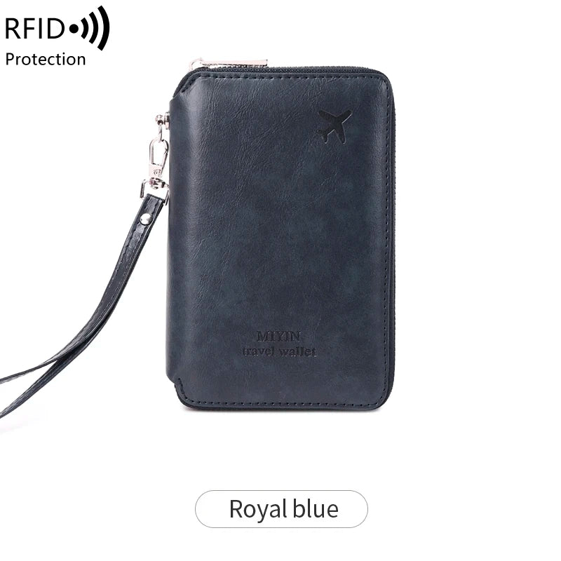 RFID Blocking Travel Passport Wallet – Retro Zip Wristlet