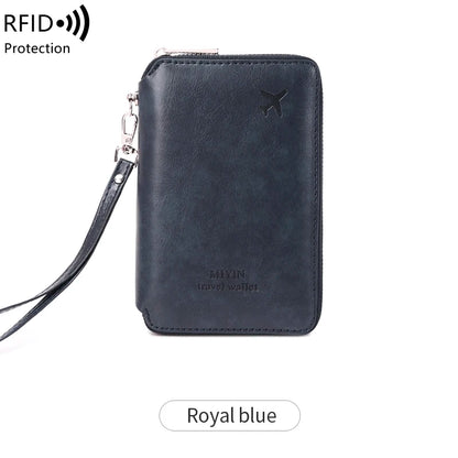 RFID Blocking Travel Passport Wallet – Retro Zip Wristlet