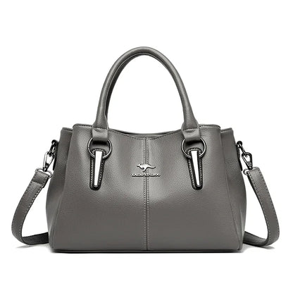 Luxury Leather Handbag for Women – 3-Layer Crossbody Tote