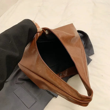 Large PU Leather Hobo Shoulder Bag – Y2K Women's Handbag