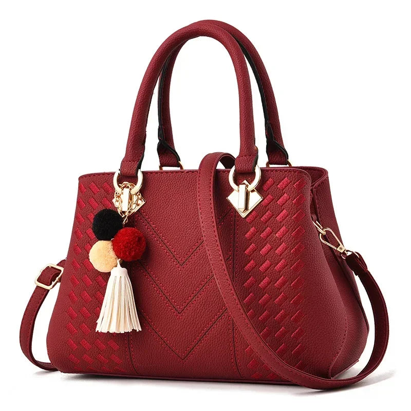 Large Capacity PU Leather Handbag Women Shoulder Crossbody Bag