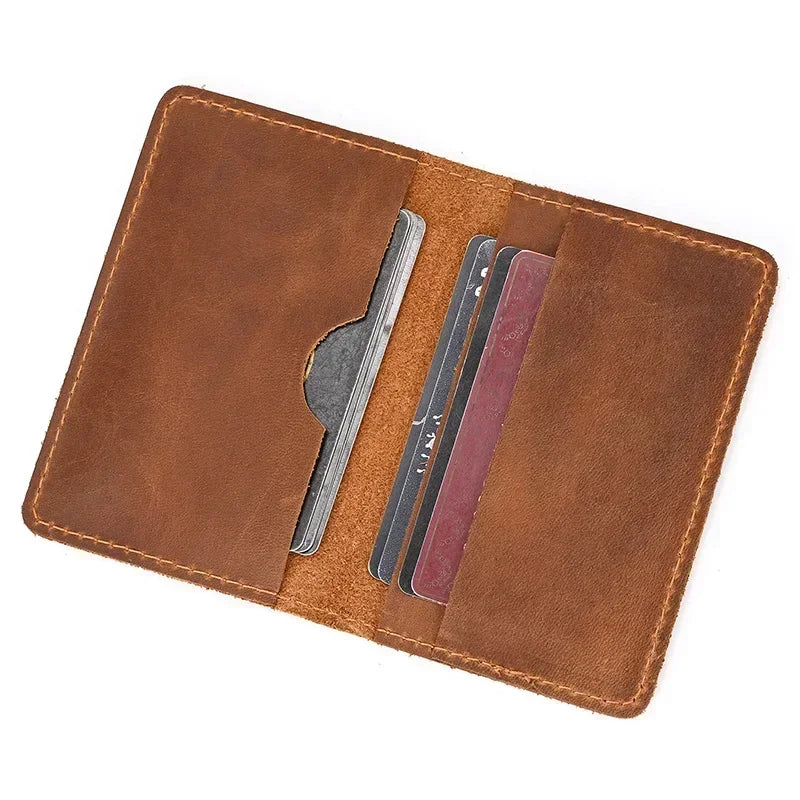 RFID Genuine Leather Card Holder Wallet – Slim Mini Bifold for Men & Women