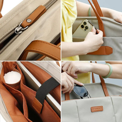 BANGE Women's Large Tote Bag – Padded Shoulder Crossbody for School & Work