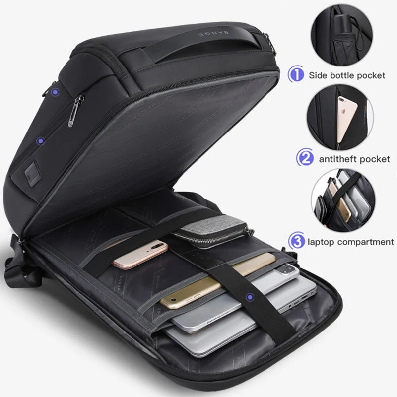 BANGE 17" Waterproof Laptop Backpack with USB Charging – Travel & Business Bag