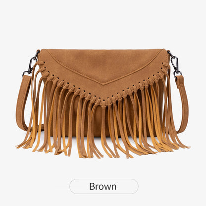 Bohemian Fringe Crossbody Bag – Women's Tassel Shoulder Bag