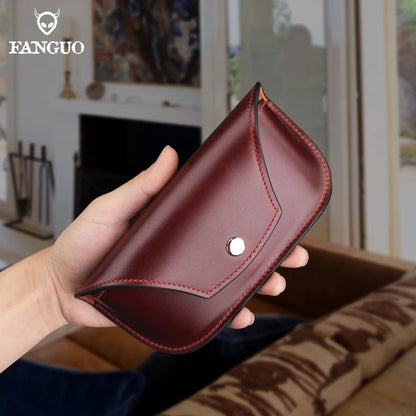Genuine Leather Eyeglasses Case – Portable Sunglasses Holder for Men & Women