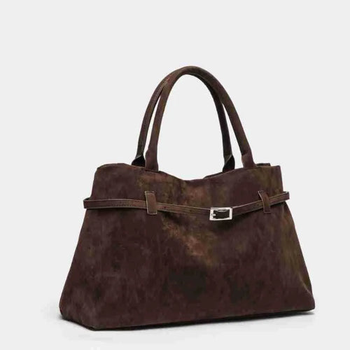 Women S Retro Suede Frosted Bag Casual Large Luxury Design Commuter High-End Armpit Soft Handle