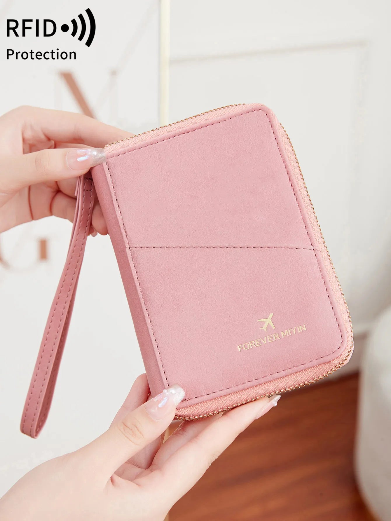 RFID Blocking Passport Wallet – PU Leather Travel Organizer for Men & Women