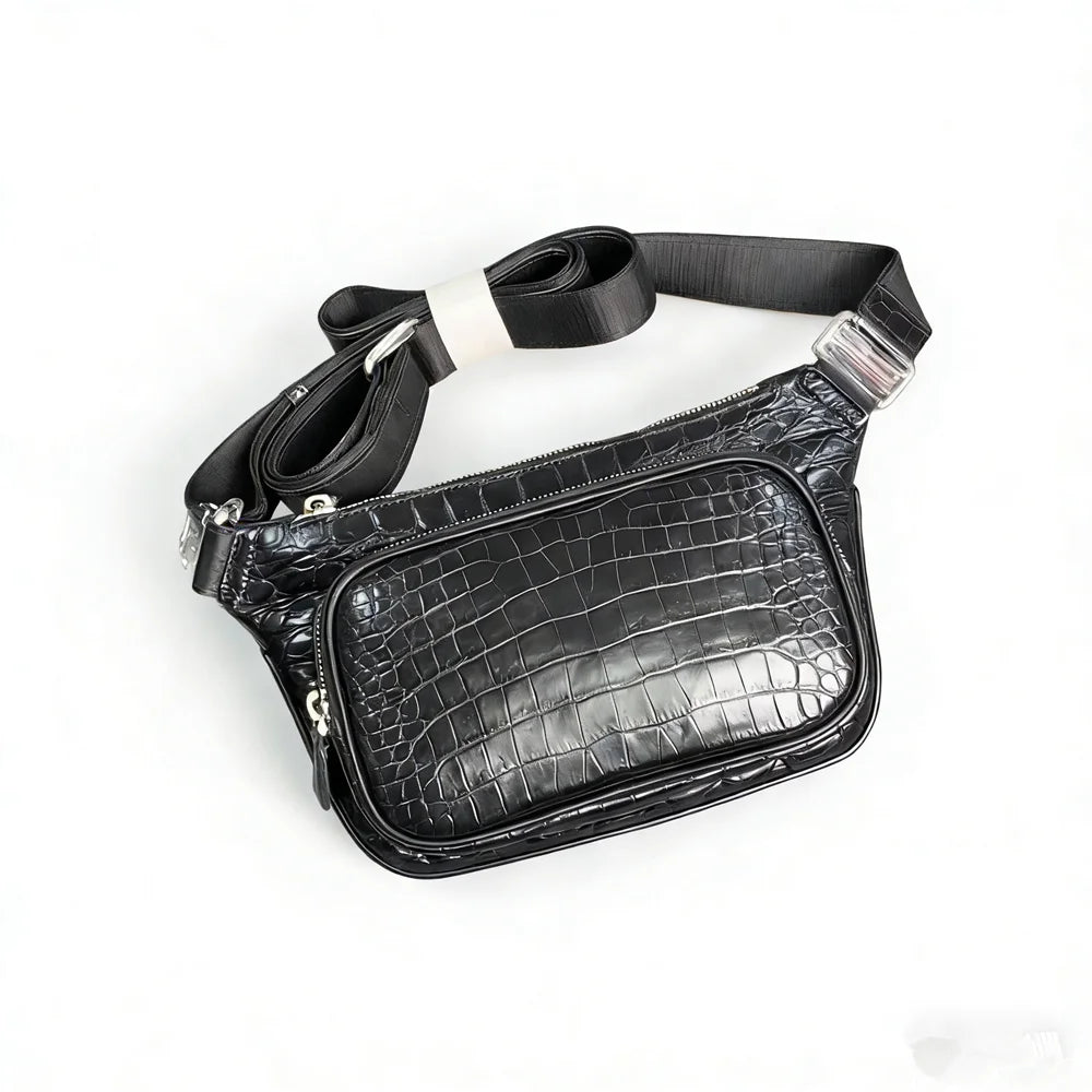 Crocodile Leather Belt Bag Men – Luxury Crossbody Waist Pack