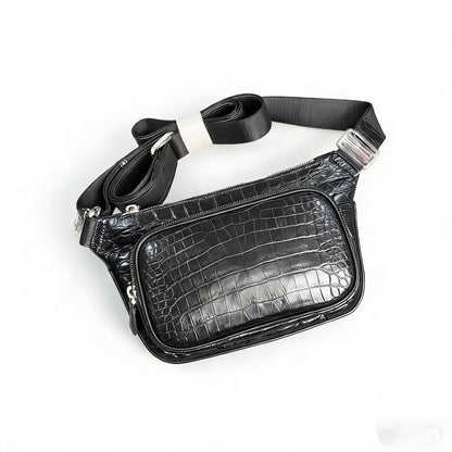 Crocodile Leather Belt Bag Men – Luxury Crossbody Waist Pack