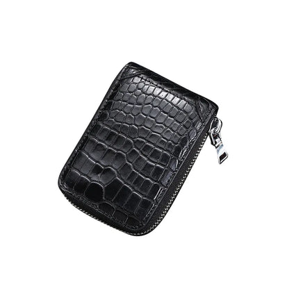 RFID Blocking Men's Crocodile Leather Card Holder Wallet