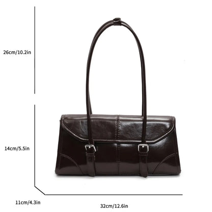 Oil Wax Leather Shoulder Bag – Women's Elegant Underarm Purse