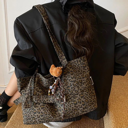 Leopard Print Large Capacity Women's Shoulder Bag