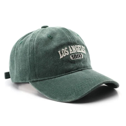 Embroidered Snapback Baseball Cap Vintage Washed Unisex