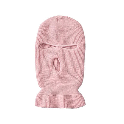Winter Motorcycle Windproof Full Face Knit Hats Ski Mask Men Warm Wool Balaclava Embroidery Knitted