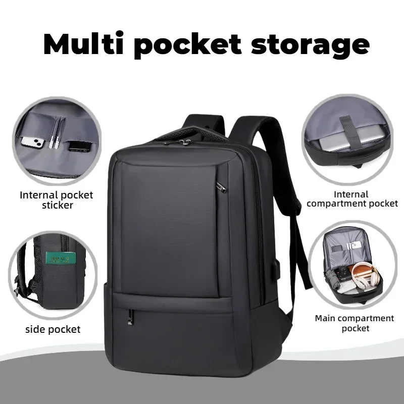 Men's Business Backpack Large Capacity Multi-Compartment