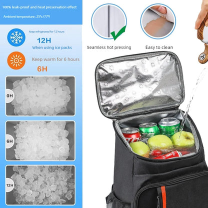 18L Insulated Cooler Backpack – Large Thermal Lunch Bag