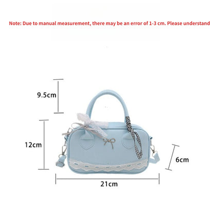 Lace Bow Boston Bag – Mini Crossbody Shoulder Handbag