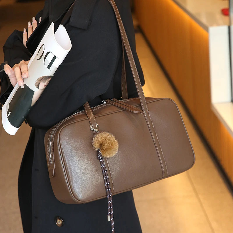 Women's Genuine Cowhide Leather Shoulder Bag